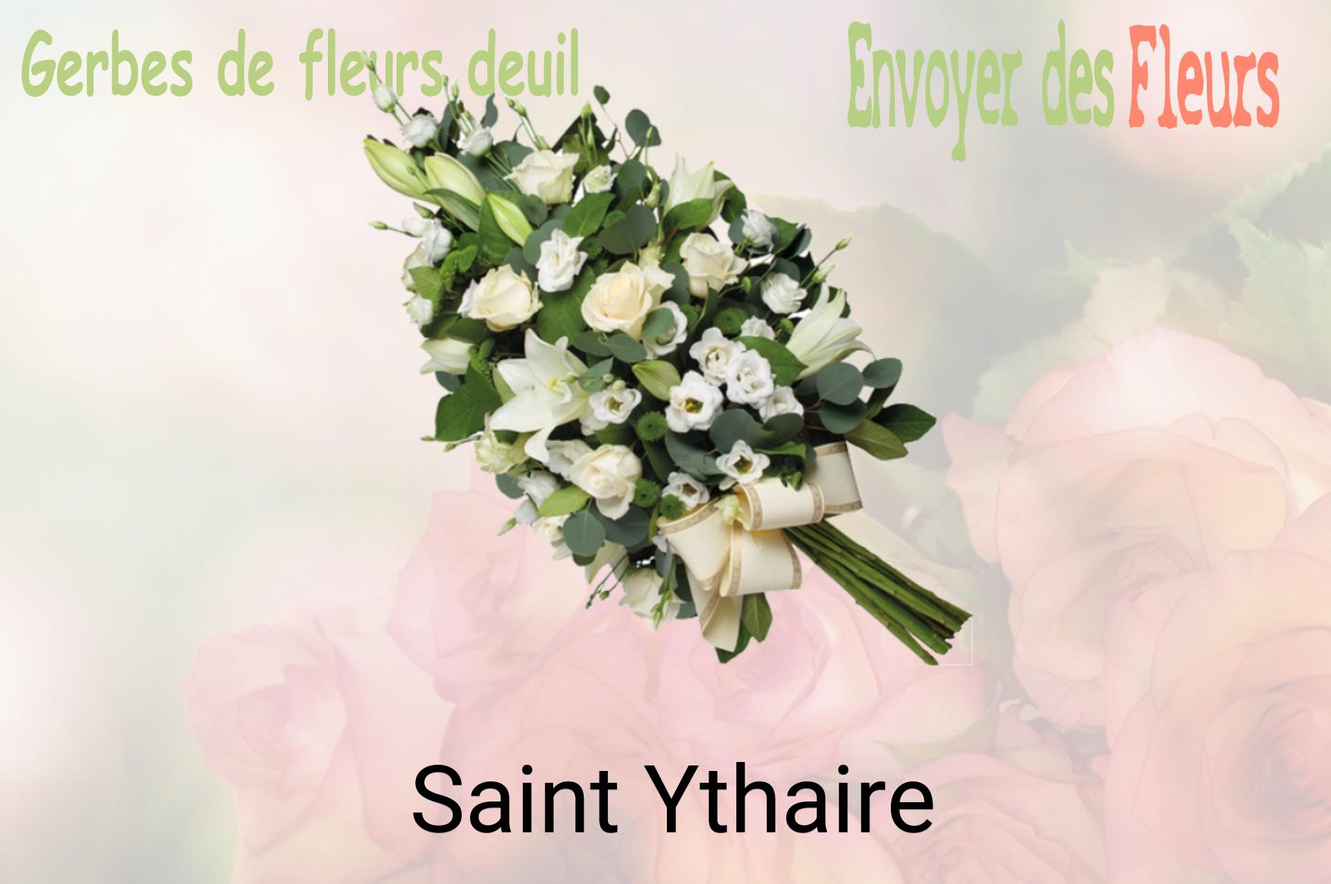 Gerbe de fleurs de deuil livrée à Saint-Ythaire
